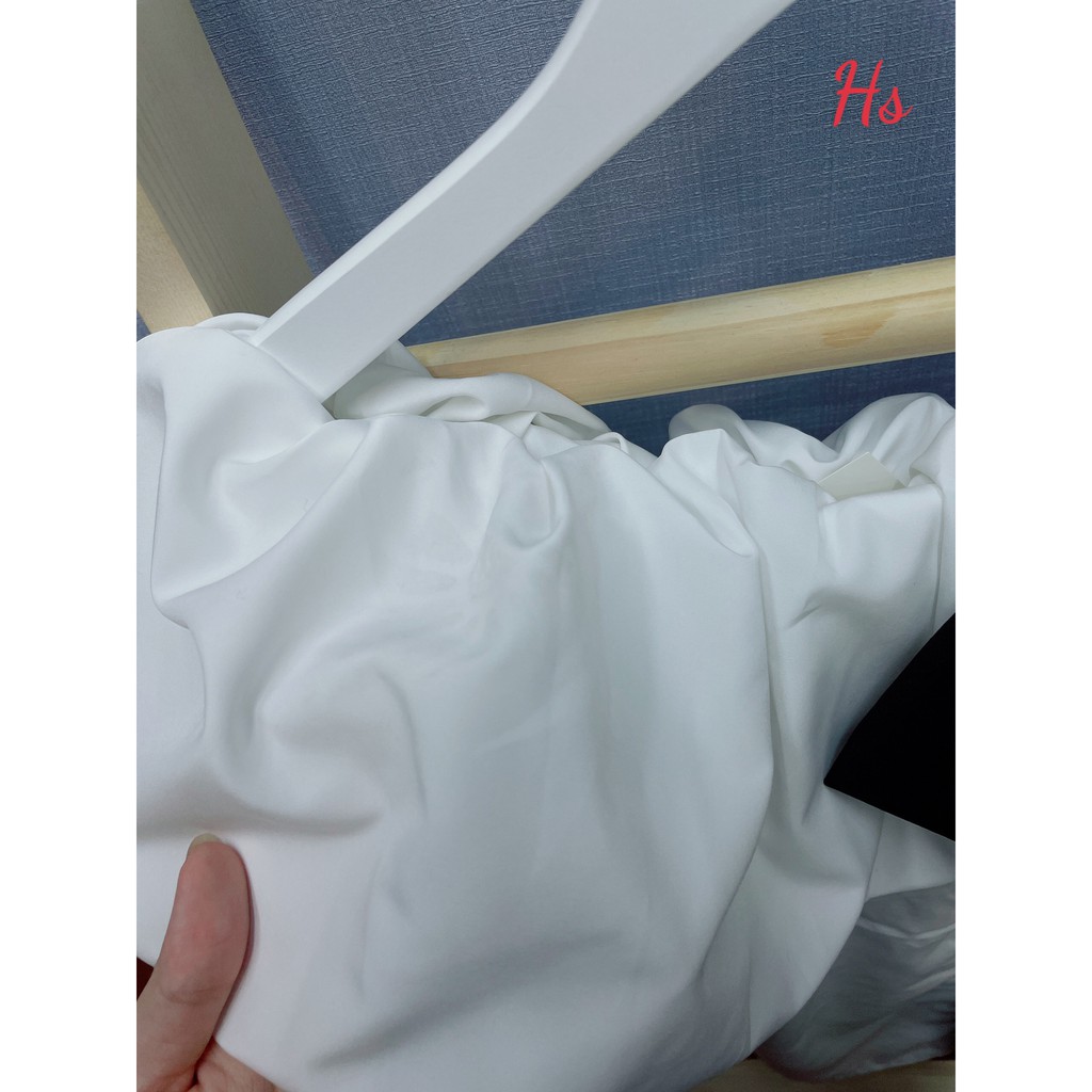 Đầm trễ vai 🍉 Váy Trễ Vai Nhúm Bèo Sang Chảnh Chất Liệu Đũi Lụa với 2 màu đen trắng nhà Lyna mặc đi chơi siêu xinh | BigBuy360 - bigbuy360.vn