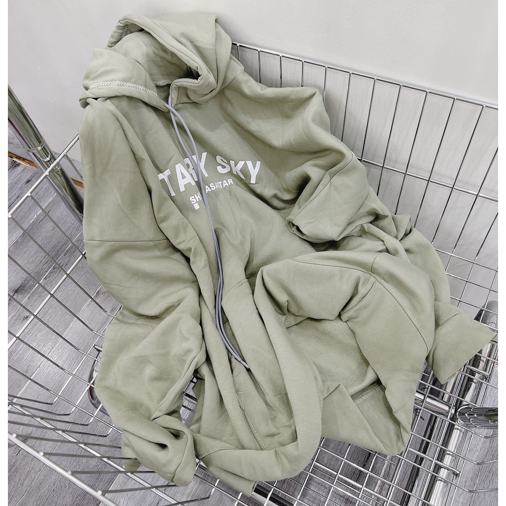 Hoodie Nam Nữ Tay Bồng Oversize Unisex starry Sky Màu Xanh Lạ Uzzlang Sweater