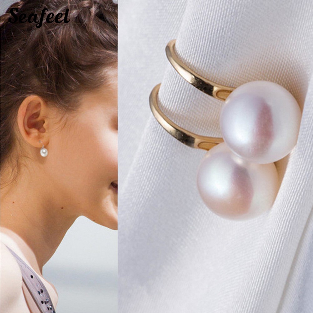 SF Fashion Women Faux Pearl Mini Ear Hooks Earrings Party Jewelry Gift