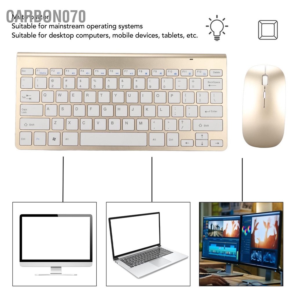 [Hàng Sẵn] Bộ Bàn Phím Và Chuột 2.4G Không dây 78 Phím USB【Carbon070】