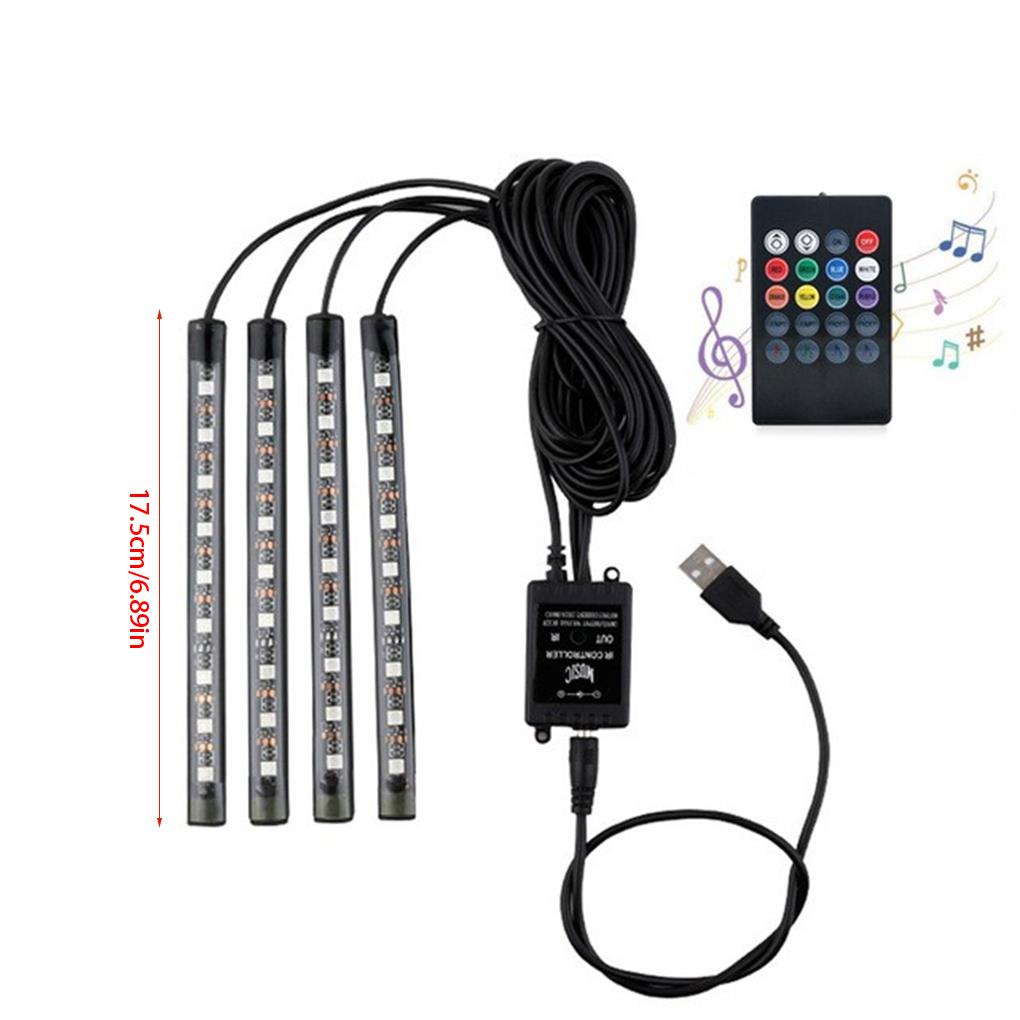 Dải Đèn LED Trang Trí Nội Thất Xe Hơi Có Điều Khiển Từ Xa