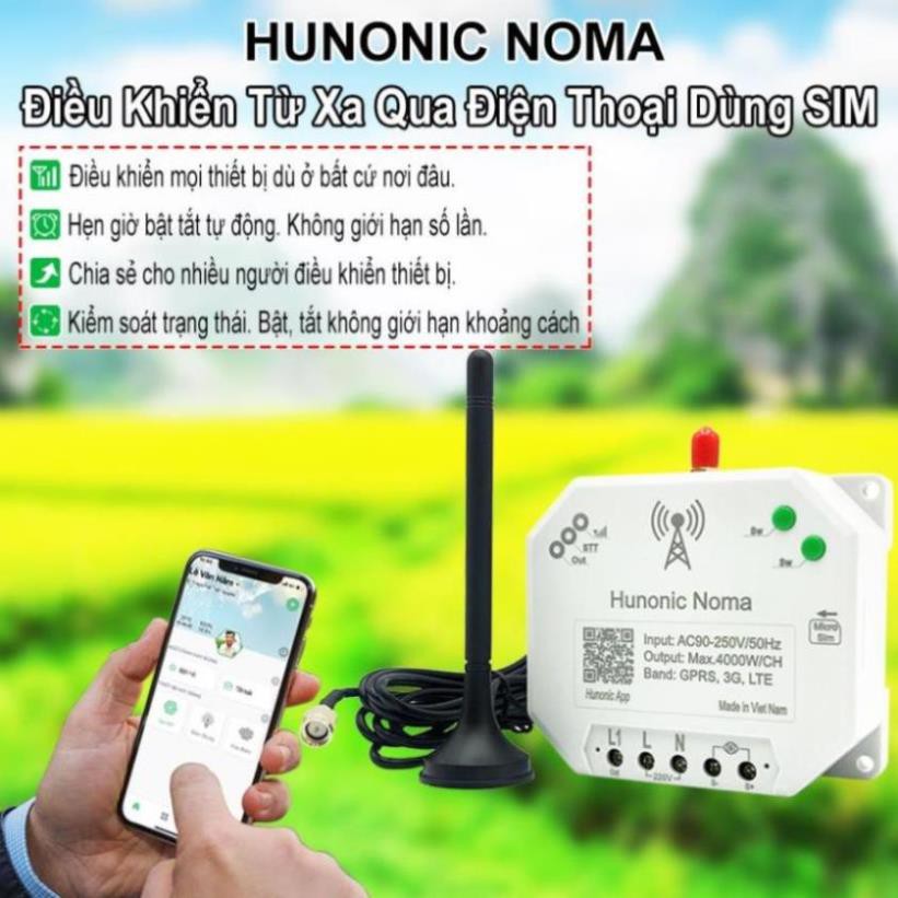 Công Tắc Noma - Điều khiển mọi thiết bị từ xa qua điện thoại dùng Sim│Điều khiển không cần Wifi