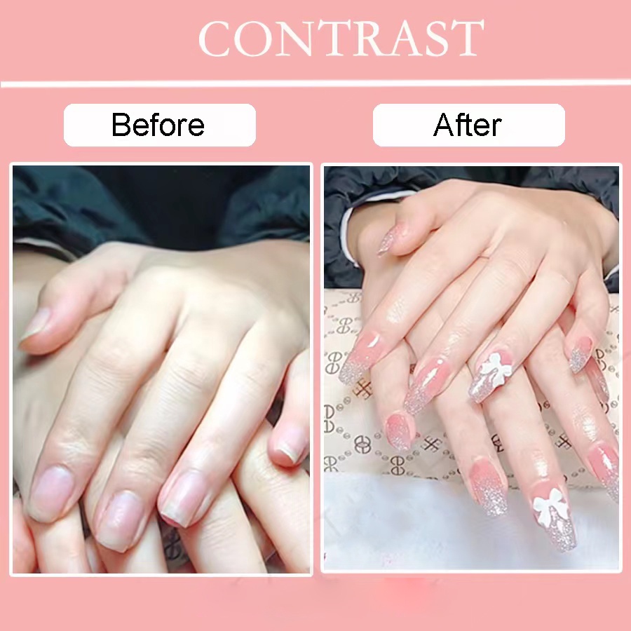 Set 24 Móng Tay Giả 2022 Họa Tiết 3D Kèm Keo Dán