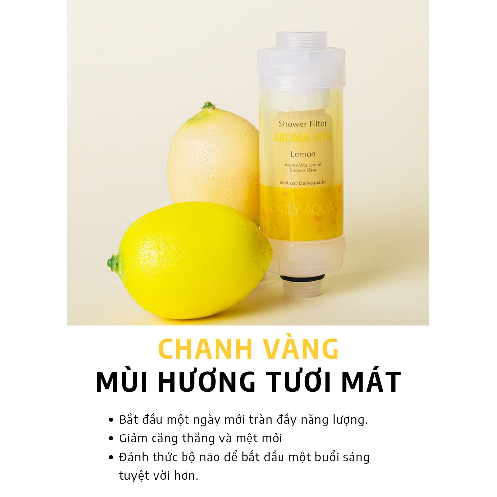 [Hàng chính hãng- Freeship] Lõi lọc vòi sen Vitamin Daily Aqua, cung cấp sữa và vitamin cho cơ thể - Hương Chanh