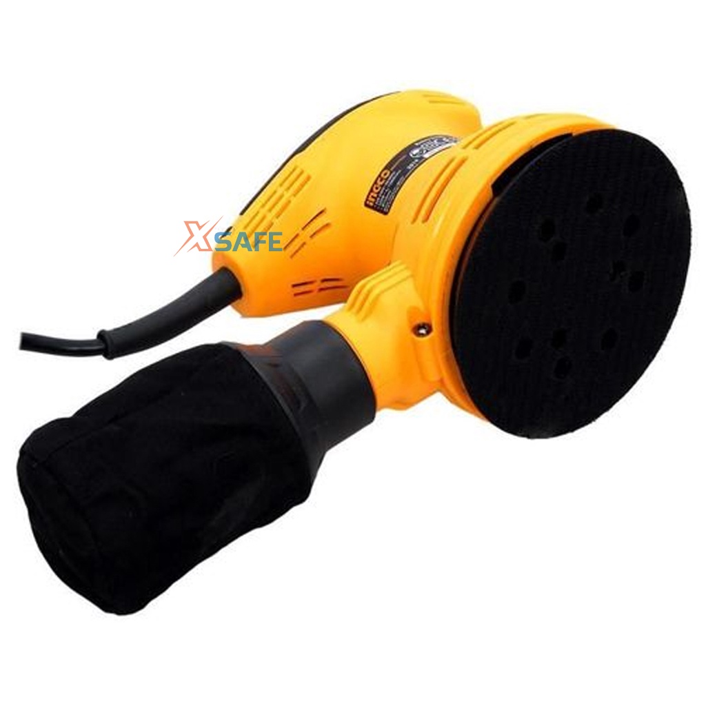 Máy chà nhám tròn INGCO đường kính đĩa nhám 125mm, công suất 320W, kèm 5 tấm giấy nhám và 1 bộ than thay thế - RS3208