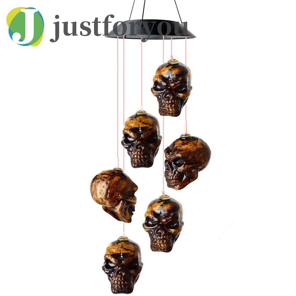 Đèn Led Năng Lượng Mặt Trời Thay Đổi Màu Sắc Hình Đầu Lâu Trang Trí Sân Vườn Dịp Halloween Justforyou 2