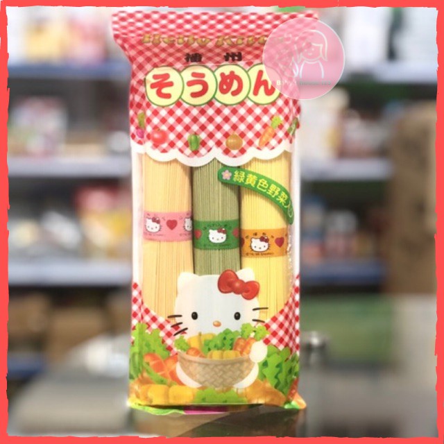 TÁCH LẺ 100Gr - MÌ SOMEN RAU CỦ HELLO KITTY NỘI ĐỊA NHẬT CHO BÉ ĂN DẶM TỪ 8M+