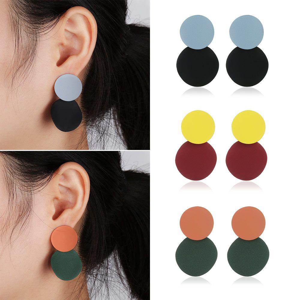 MIH Bông Tai Hình Tròn Phong Cách Retro