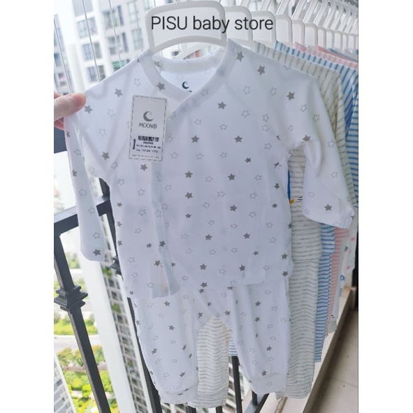 Moon - Bộ dài tay cài chéo petit xinh yêu mẫu mới 2022 cho bé 3-7kg, có bán rời phụ kiện