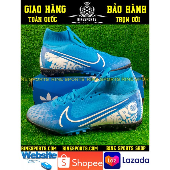 (HÀNG THAILAND) GIÀY BÓNG ĐÁ SÂN CỎ NHÂN TẠO 𝗡𝗶𝗸𝗲 Mercurial Vapor 13 pro xanh cổ cao.TF.CAM KẾT Y HÌNH-CAM KẾT HÀNG