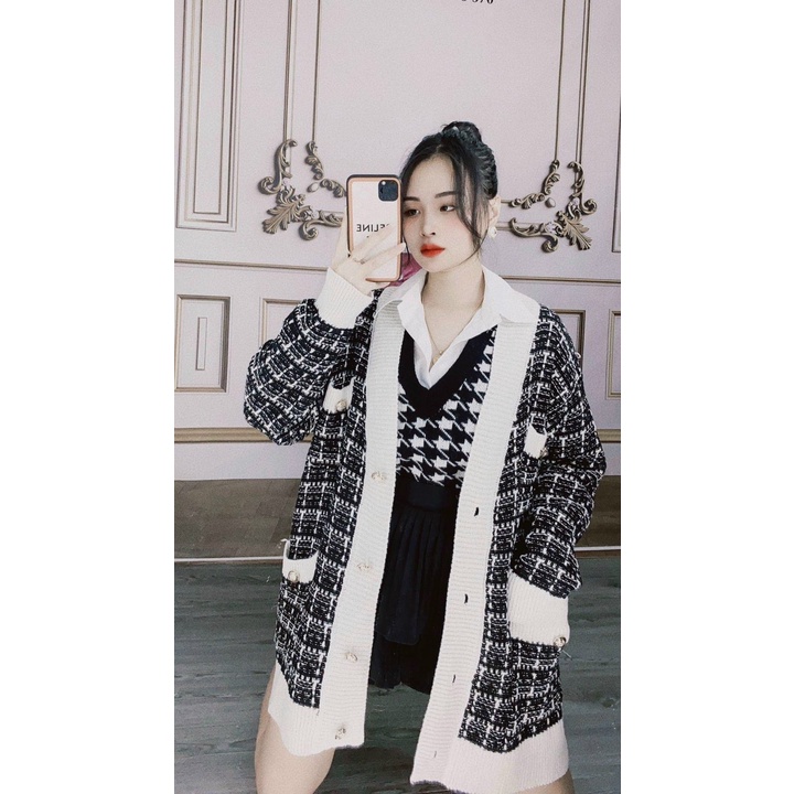 Áo Cadigan Gao Kẻ Ms 1882