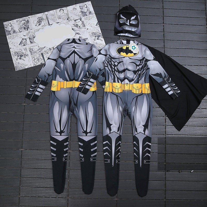 Bộ đồ siêu nhân cho bé trai dài kín người, đồ hoá trang Halloween siêu nhân cho bé trai, tặng kèm nón và găng tay