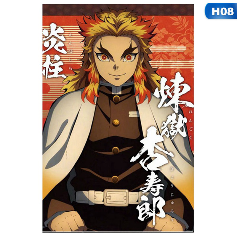Áp phích dán tường trang trí nội thất phòng khách hình anime Demon Slayer cổ điển