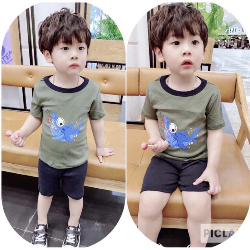 Bộ cotton cộc tay cho bé trai