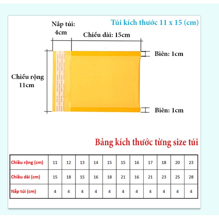 Túi gói hàng GADO có 4 lớp chống sốc chống thấm nước có keo 2 mặt dán niêm phong