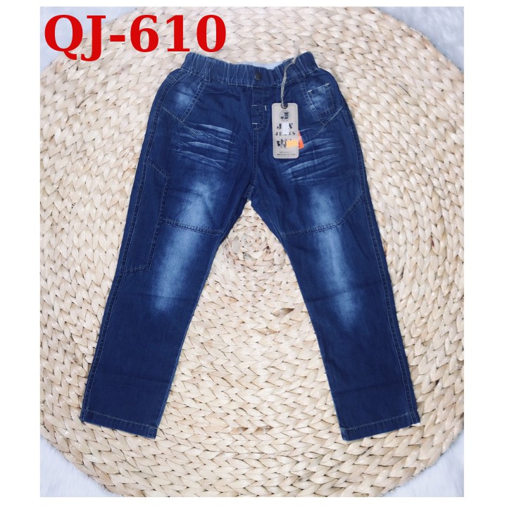 Quần jean dài bé trai 23-46kg. Chất jean mềm- thích hợp cho các bé mũm mĩm