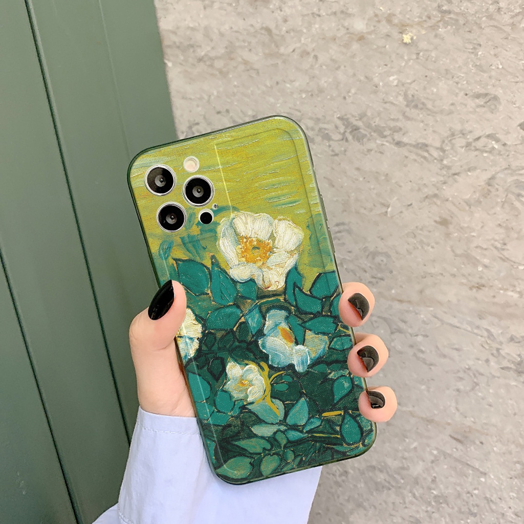 Ốp lưng iphone Vườn hoa trong cạnh vuông 6/6plus/6s/6splus/7/7plus/8/8plus/x/xr/xs/11/12/13/pro/max/plus/promax e210
