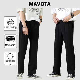 Quần tây ống suông Mavota quần âu ống rộng nam nữ phong cách Hàn Quốc QD13