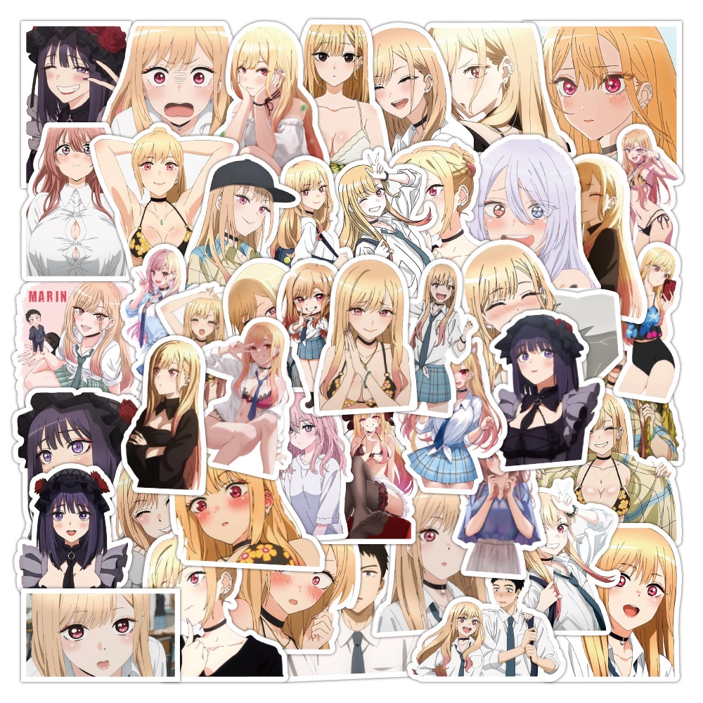 Bộ 50 Hình Dán Anime My Dress-Up Darling Cho Laptop Ván Trượt