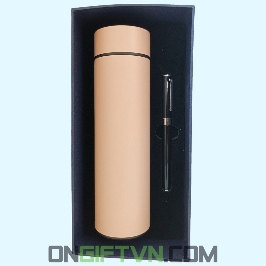 Bộ quà tặng bình giữ nhiệt nhiệt độ cao cấp 2 lớp inox 304 và bút ký kim loại cao cấp miễn phí khắc tên theo yêu cầu