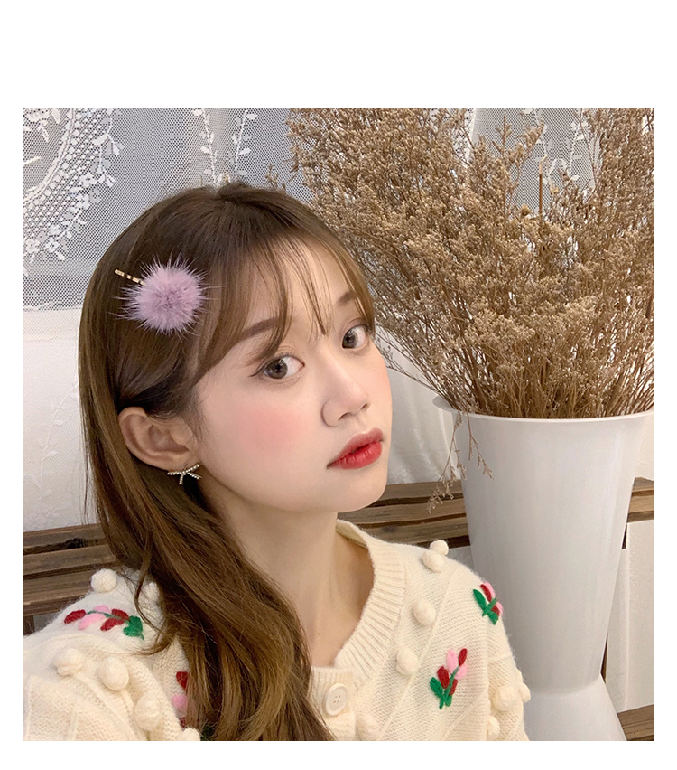 Kẹp Tóc Nữ Đính Bóng Lông Xinh Xắn