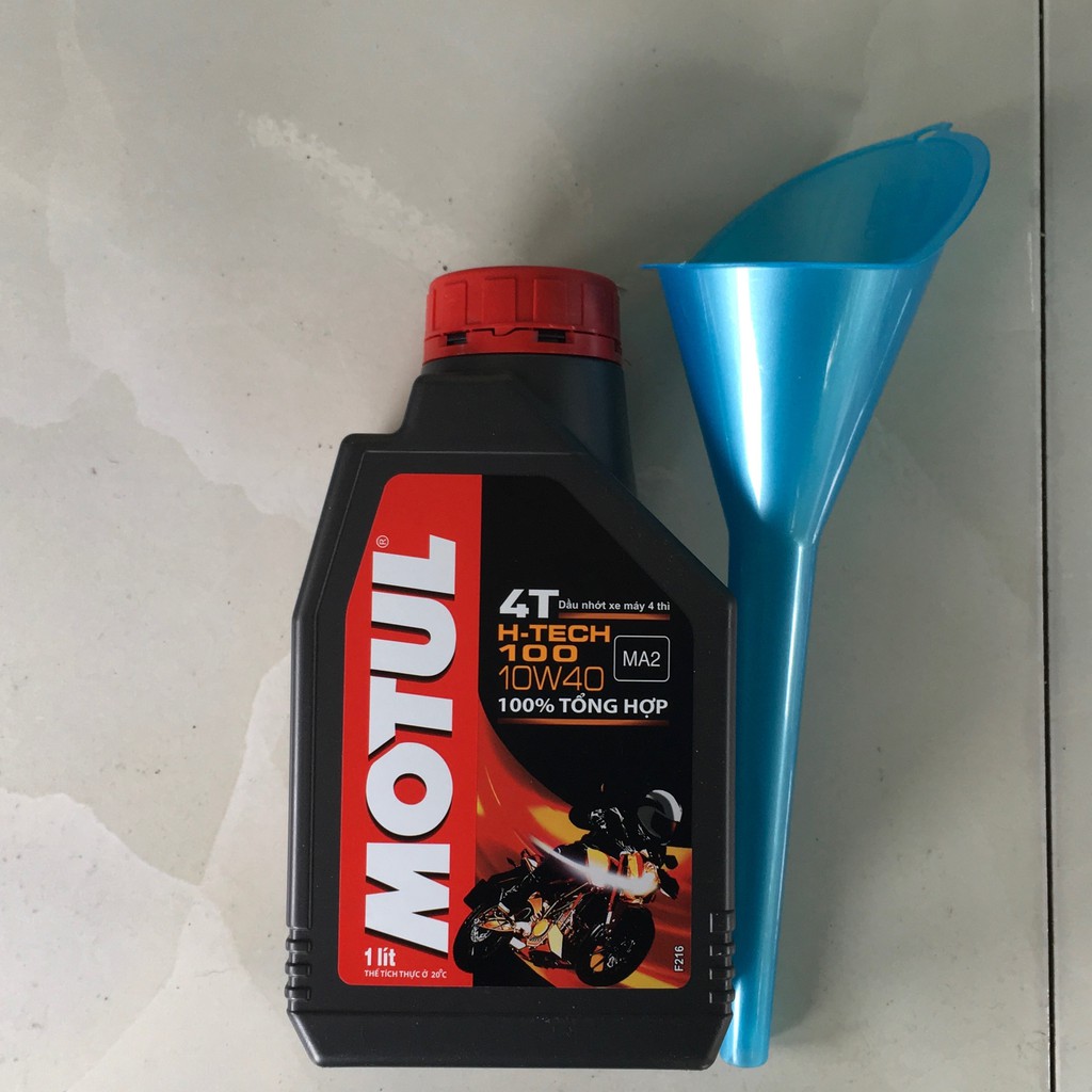 Nhớt Motul H-Tech 100 10W40 API SN MA2 Tặng lọc nhớt, ốc nhớt ,phễu