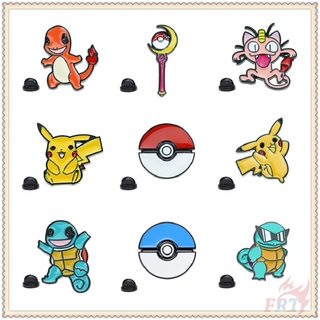 Ghim cài áo tráng men hình quả bóng Pokemon Pikachu Charmander Squirtle Meowth Pokemon GO dòng 2