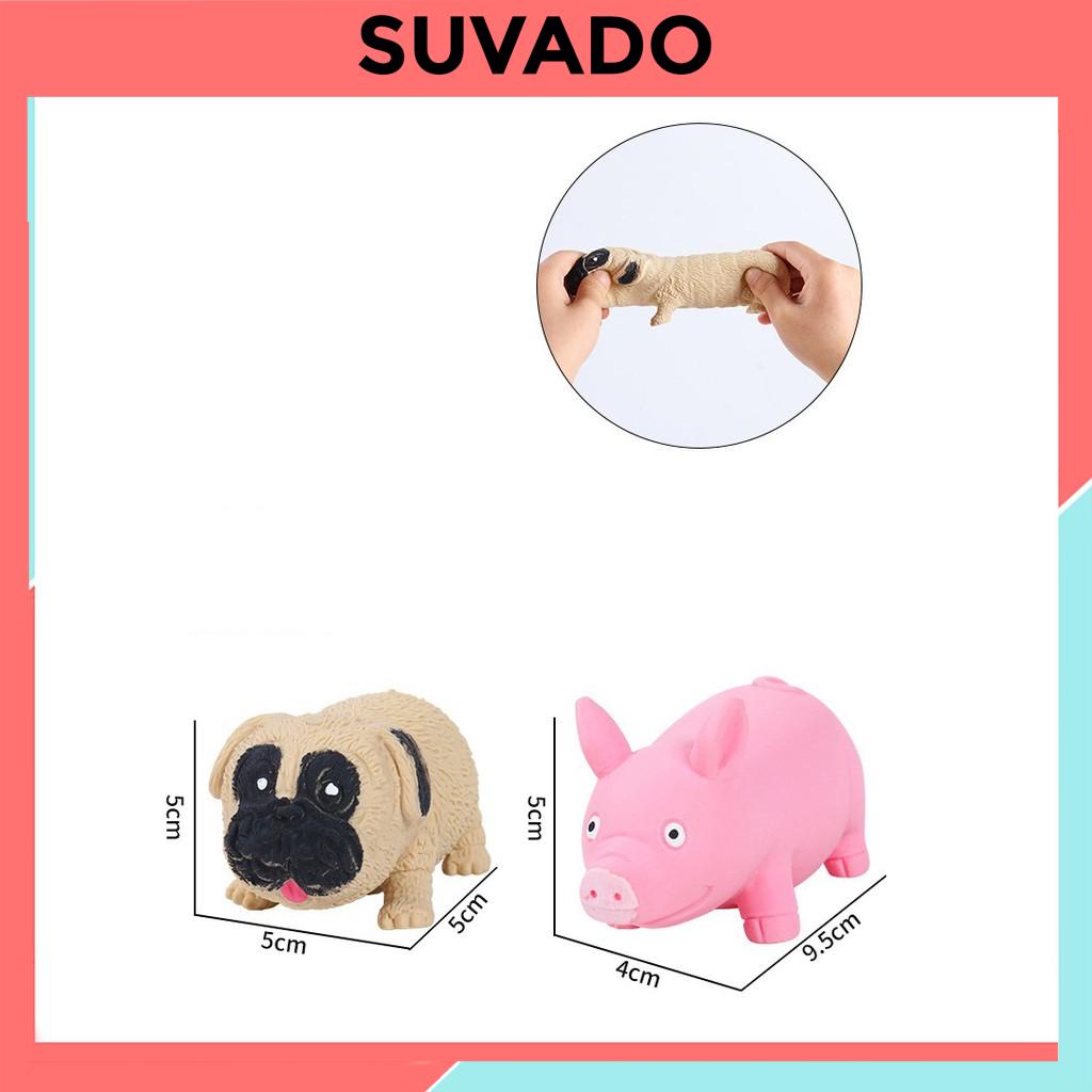 Đồ chơi xả stress con chó cún yêu bằng nhựa dẻo dễ thương hình chó pug Nắn bóp đàn hồi CD1 SUVADO