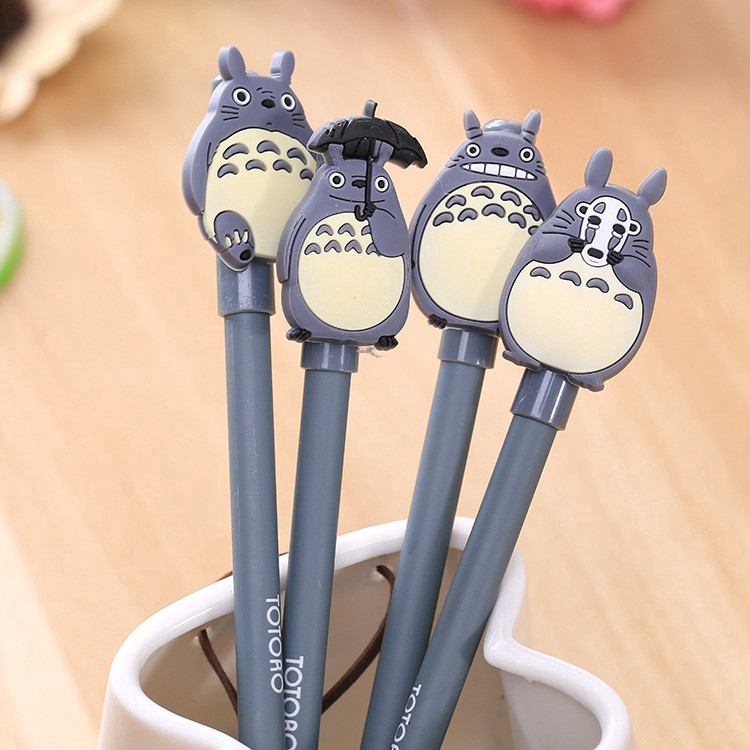 Bút Bi Nước Mực Đen 0.5mm Thiết Kế Nhân Vật Hoạt Hình Totoro Siêu Dễ Thương