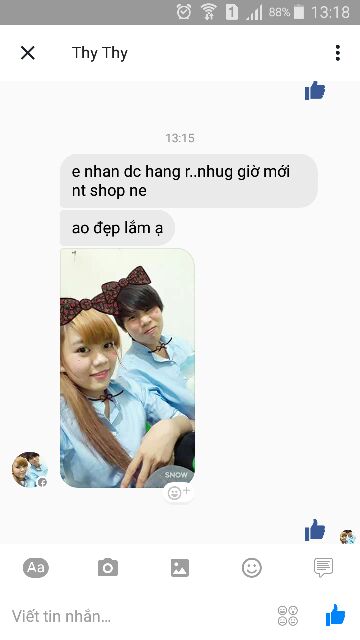 Áo sơ mi cổ trụ xanh bạc hà couple