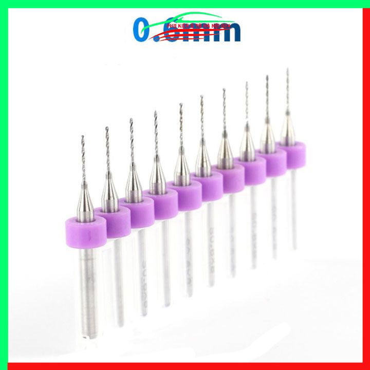 Hộp 10 mũi khoan CNC cao cấp độ chính xác cao 0.6mm