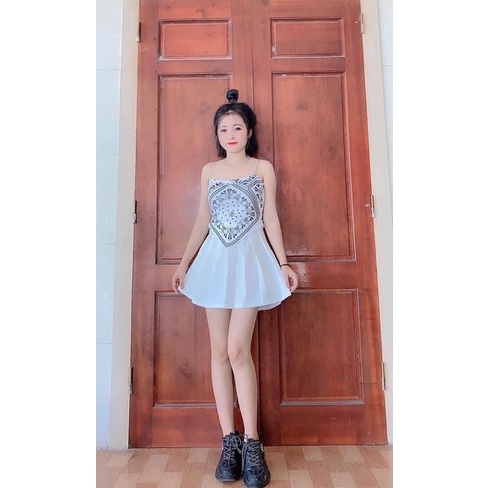[ 66HOAN15K0H_Hoàn 15k đơn 99k_ ] 🦋 Áo Yếm Nữ Họa Tiết In Chất Borip 2 Màu 🦋Ảnh Thật