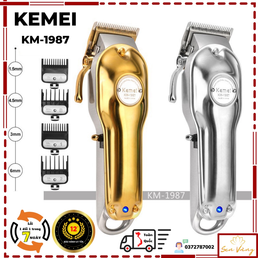 Tông đơ cắt tóc cao cấp Kemei 1987 - hàng nhập khẩu