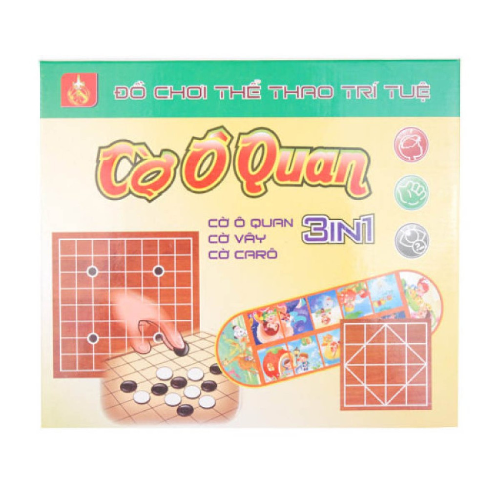 [FREE SHIP] Bộ Cờ 3 trong 1: Ô Ăn Quan - Cờ Vây - Caro cho bé giải trí và phát triển trí tuệ [VN]