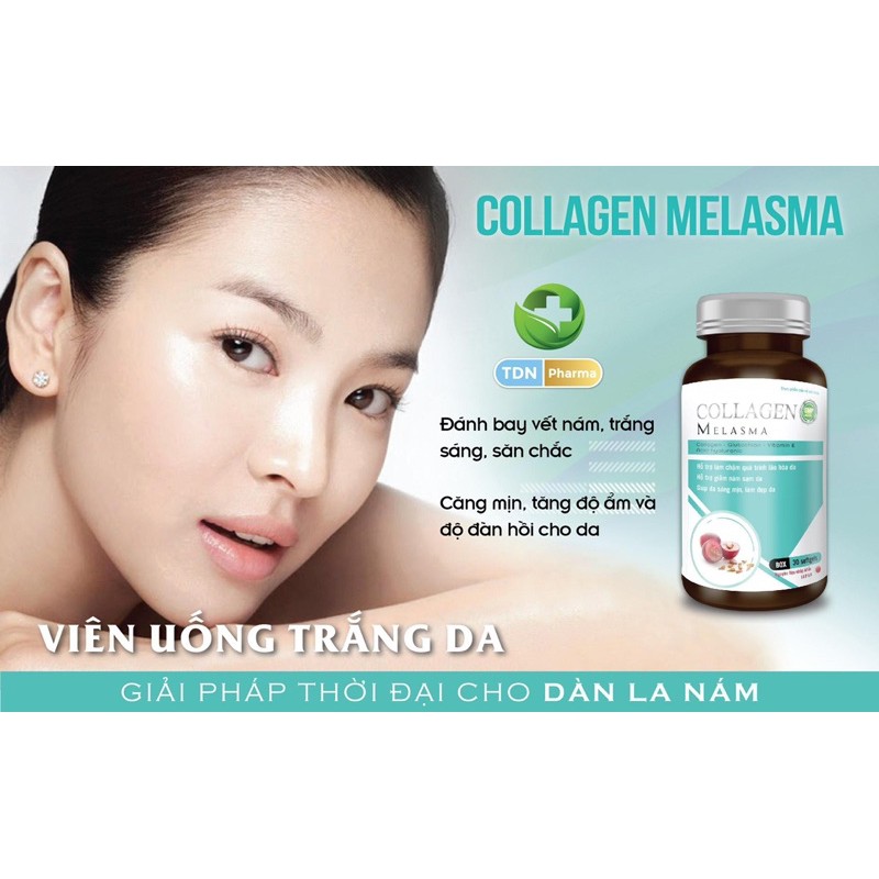 ( HÀNG CHÍNH HÃNG ) MUA 1 TẶNG 1 VIÊN UỐNG TRẮNG DA COLLAGEN MELASMA ( MUA 1 HỘP COLLAGEN TẶNG NGAY 1 SON KEM )