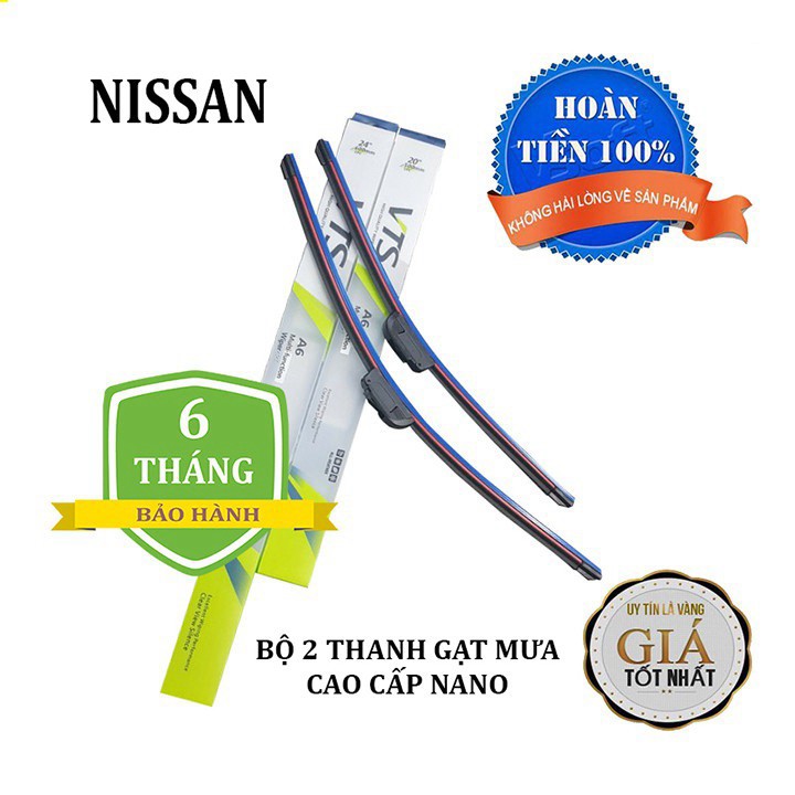 {Hàng chính hãng} Bộ 2 thanh gạt nước mưa ô tô Nissan Sunny Đời trước - Đến 2017 - Và các dòng xe khác hãng Nissan