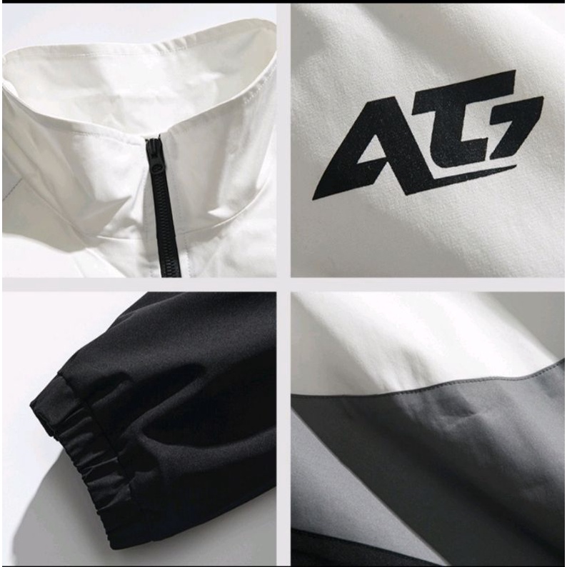 Áo Khoác Dù Nam Nữ Cao Cấp Phối Chéo Trắng Đen Họa Tiết AT7 Thời Trang Z2 Store