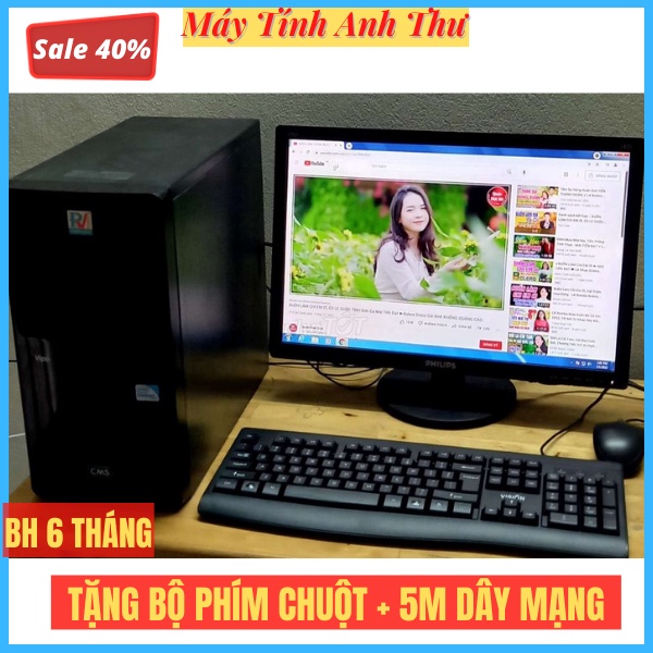 Bộ Máy Tính Bàn PC Gaming Học Tập, Văn Phòng Giá Rẻ Màn Hình 19inch cấu hình Ram 2gb, ổ cứng 160gb
