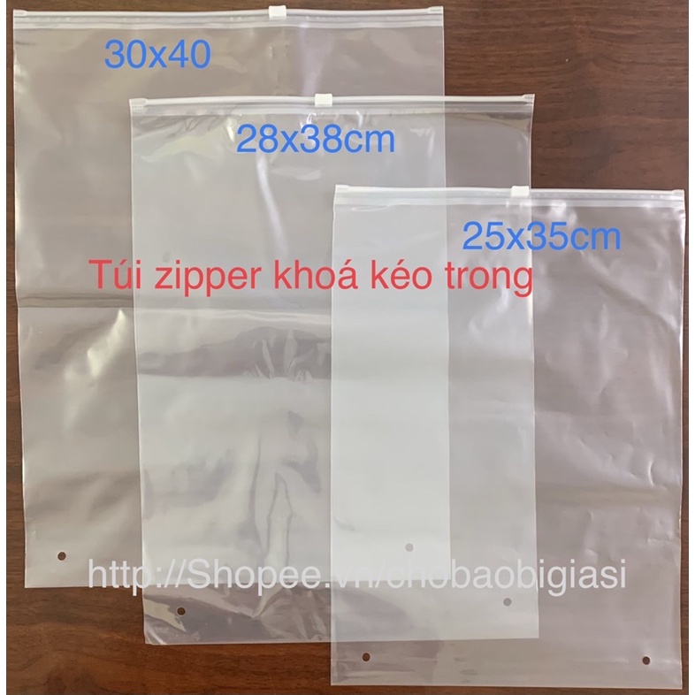 {1kg/size} Túi zipper chỉ/zip xoài/zip khóa kéo, OPP dán keo đựng quần áo (SP y hình)