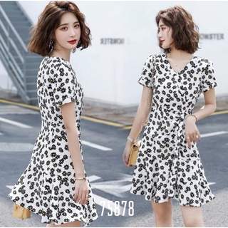 ĐẦM  LỤA HOA NHÍ  CỔ TIM , ĐUÔI CÁ  SIÊU XINH 75878