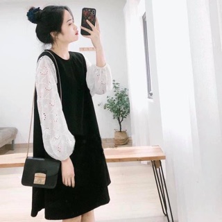 Váy suông tay trắng