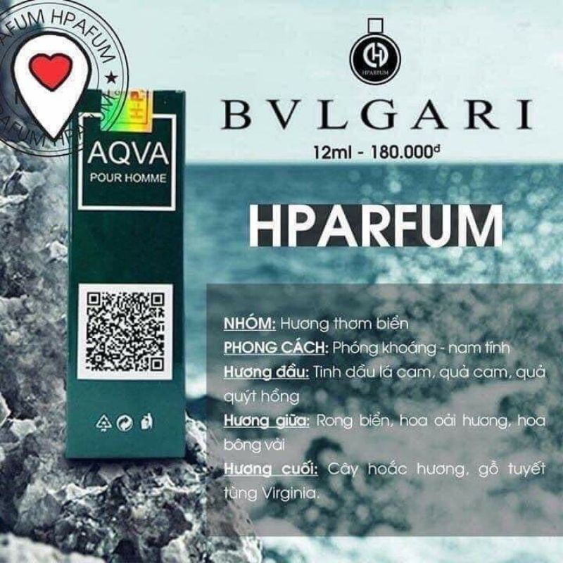 Nước hoa Hparfum AQVA Pour Homme Bvlgari Aqua Tinh dầu thơm dạng lăn mini 12ml | BigBuy360 - bigbuy360.vn