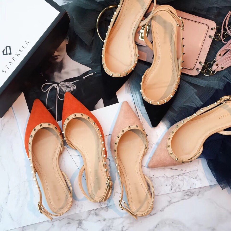 GIÀY SANDAL SLINGBACK COLEE ĐÍNH ĐINH SANG CHẢNH GÓT 2 CM HÀNG VNXK