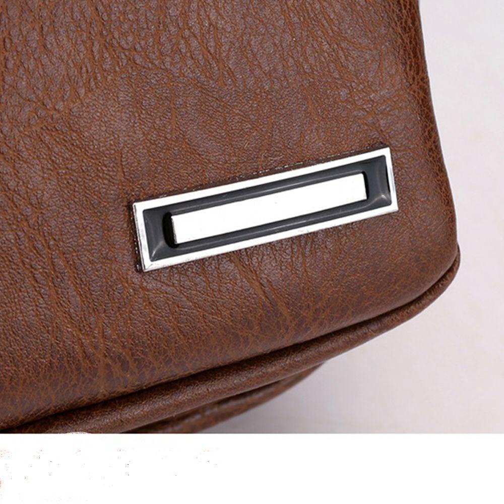 Túi Đeo Chéo Ngực Bằng Da Chống Trộm Có Cổng Sạc USB Độc Đáo