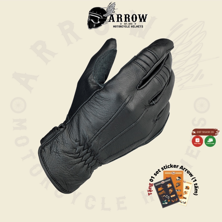 Găng tay đi xe máy Biltwell arrow shop Work bao tay da cao cấp