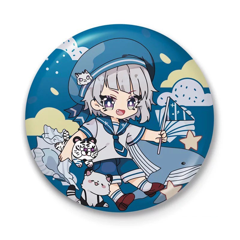 Huy hiệu IN HÌNH VĂN HÀO LƯU LẠC BUNGOU STRAY DOGS anime chibi