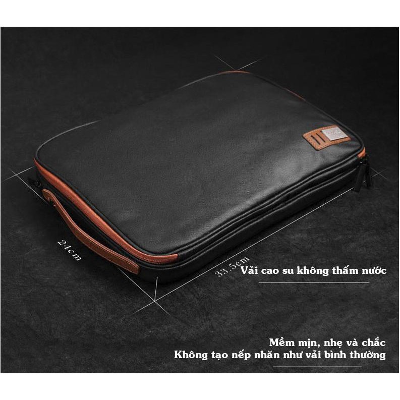 Bao da , túi chống sốc Macbook 13 inch Dpark hàng cao cấp ( Đen / Kem ) - Cao Cấp