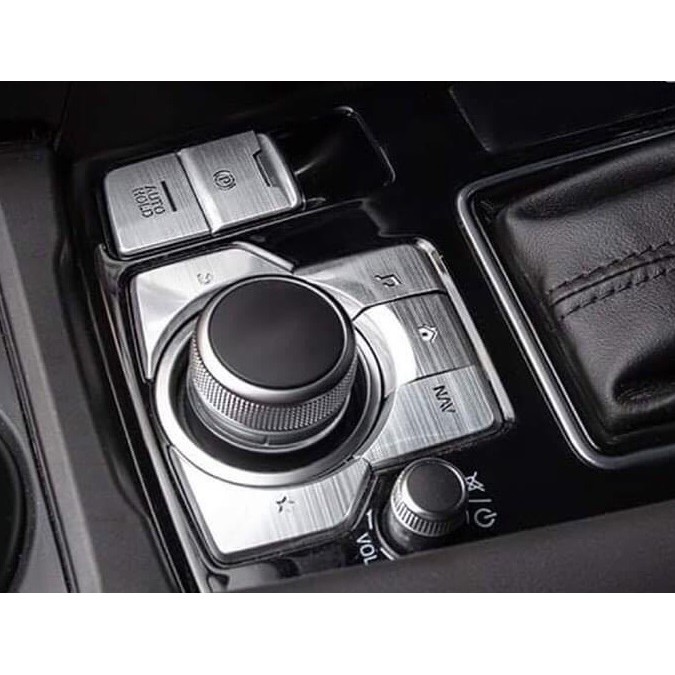 Ốp Nút Điều Khiển Mazda Cx5, Mazda 3, Mazda 6, Mazda Cx8, Mazda 2, Nhôm Phay Xước Cao Cấp