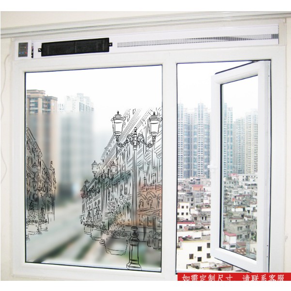 Decal trang trí kính cao cấp tranh vẽ Nhà trắng đen ( 60cm x 58cm )