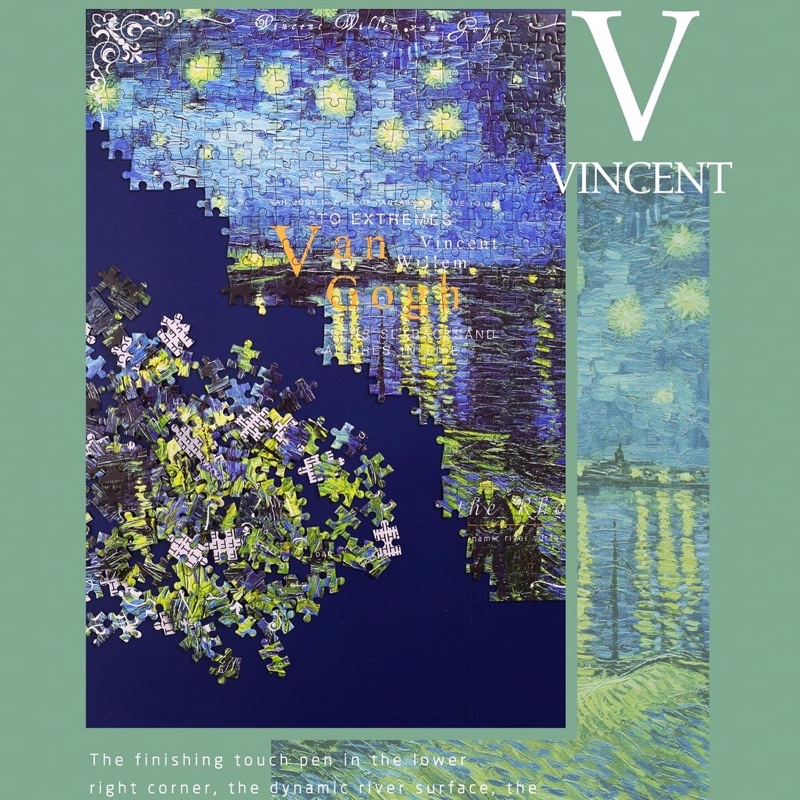 Bộ xếp hình hoạ tiết tranh Van Gogh và Caude Monet